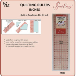 Sew Easy Quilt-n-Sew Ruler 24 x 6.5inch