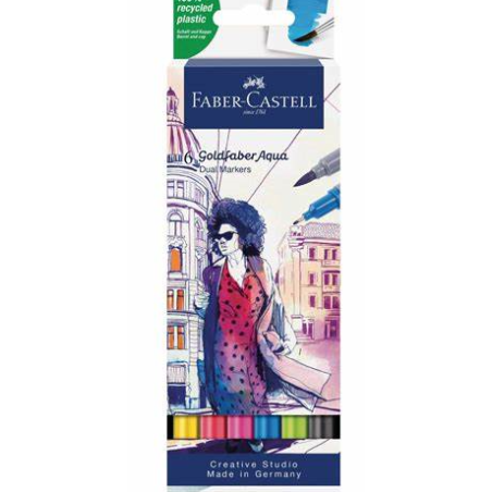 Faber-Castell Goldfaber Aqua Dual Markers 6 piece