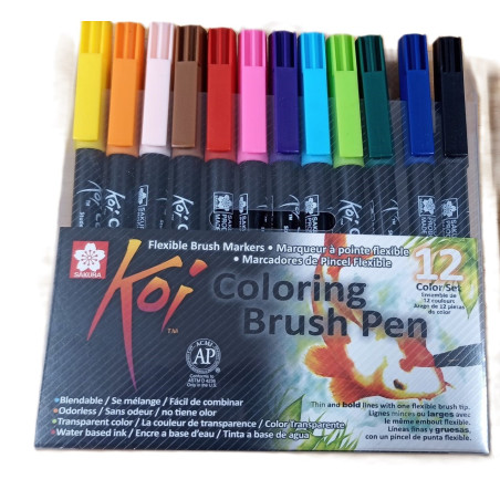 Sakura Koi Brush Pen Set 12pcs Assorted Colours