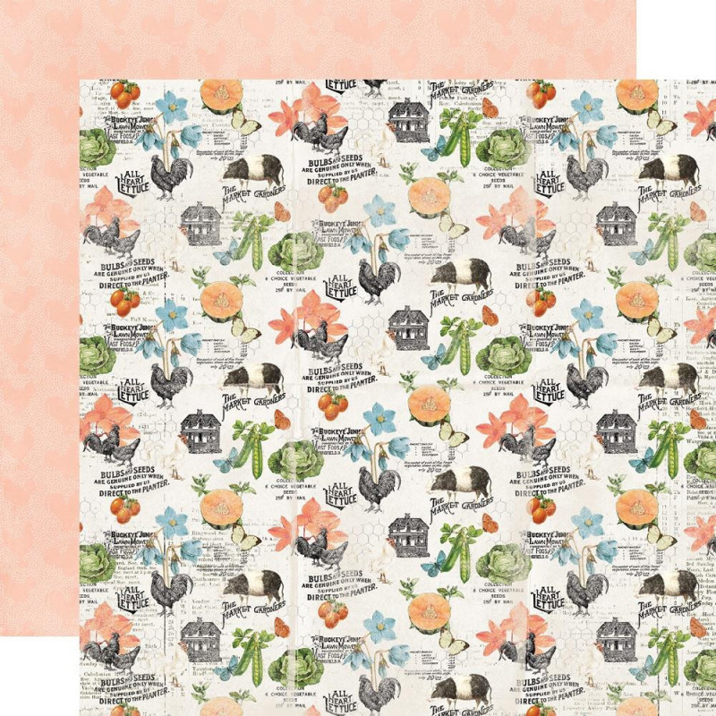 Simple Stories Simple Vintage Farmhouse Garden 12 x 12 Scrapbook Paper - Farm Fresh