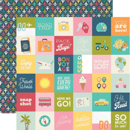 Simple Stories Going Places Paper - 2x2 Elements