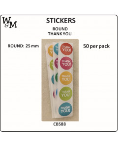 W&M Stickers Round Thank you