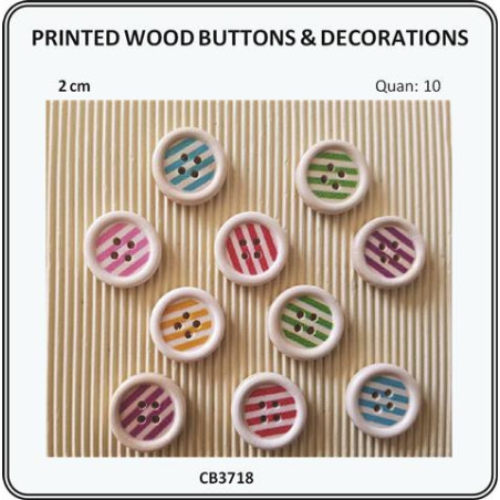 W&M Wood Buttons Print with Lines Medium