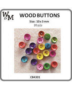 W&M Wood Buttons Round Small