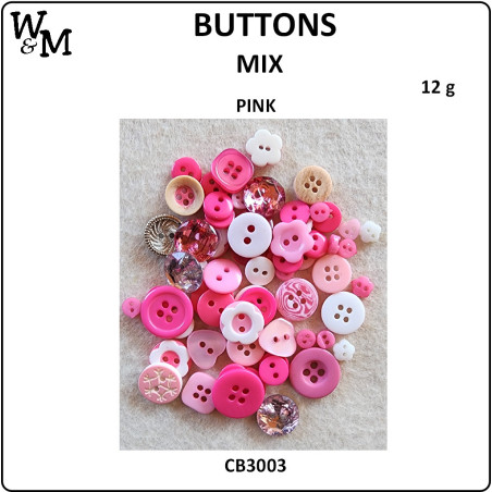 W&M Buttons -Pink Mix