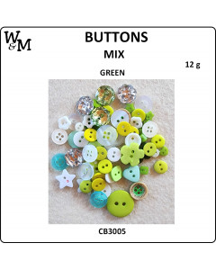 W&M Buttons - Green Mix