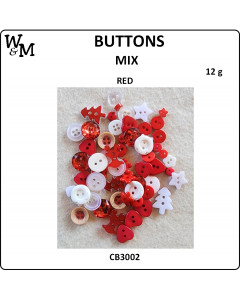 W&M Buttons - Red Mix