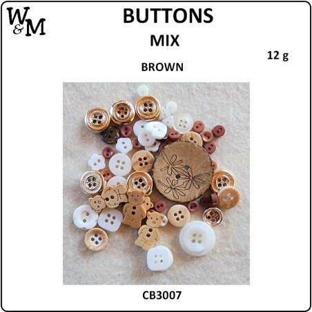 W&M Buttons - Brown Mix