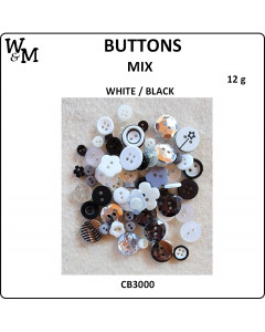 W&M Buttons - Black/White Mix