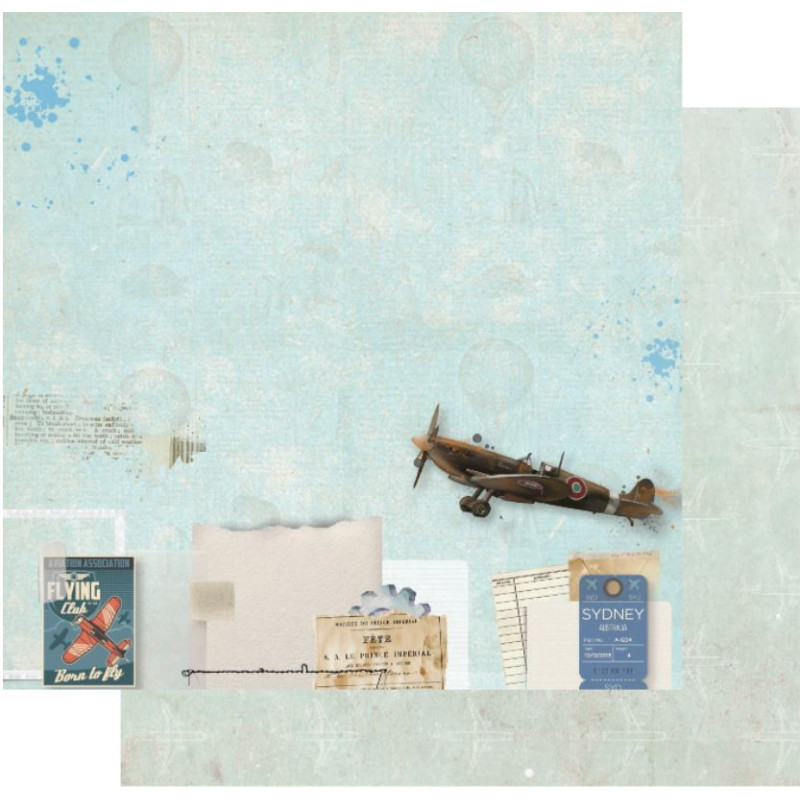 Uniquely Creative Drive & Fly 12 x 12 Scrapbook Paper - Plane