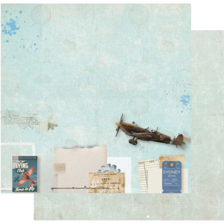 Uniquely Creative Drive & Fly 12 x 12 Scrapbook Paper - Plane