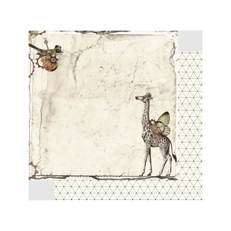 Uniquely Creative Steampunk Safari 12 x 12 Scrapbook Paper - Rebel