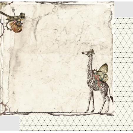 Uniquely Creative Steampunk Safari 12 x 12 Scrapbook Paper - Rebel