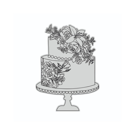 Couture Creations Vintage Tea Stamp - Floral Cake