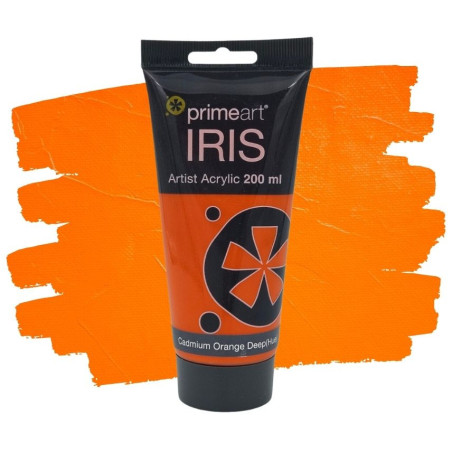 Primeart Iris Acrylic 200ml 235 Cadmium Orange Deep