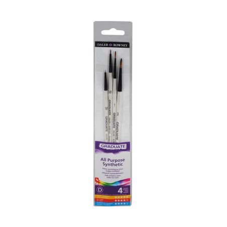 Daler Rowney Graduate Synthetic Detail Brushes 4 piece