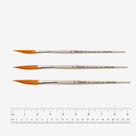 10 Tintoretto Amber Synthetic Dagger Brush Series 897