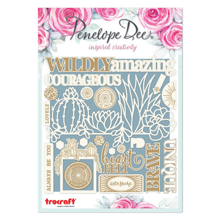 Penelope Dee Desert Rock Chipboard Sentiment words