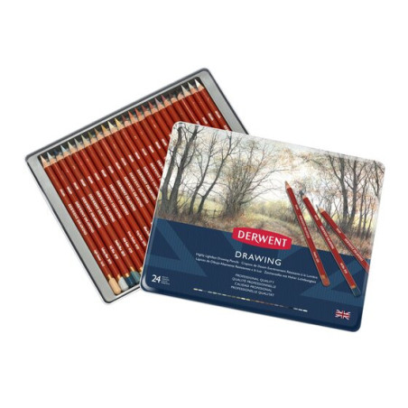 Derwent Drawing Pencils 24pc Tin