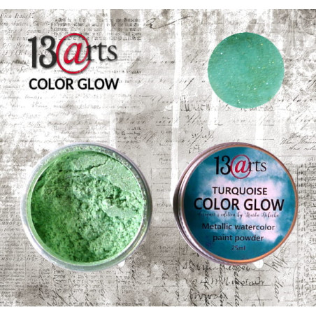 13 Arts Color Glow Metallic Watercolor Paint Powder - Turquoise