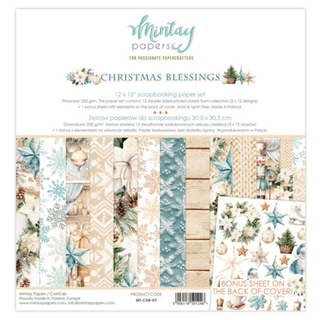MIntay 12x12 Paper Pack - Christmas Blessings