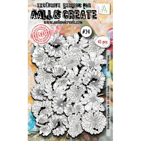 Aall & Create Die Cuts/Ephemera Pack - Outline Florals