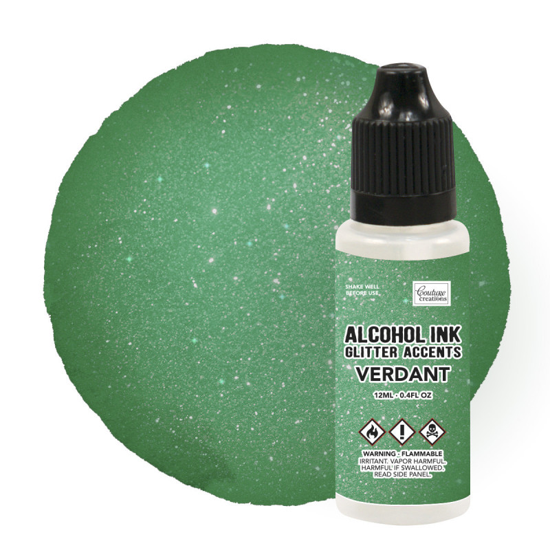 Couture Creations Alcohol Ink - Glitter Accents - Verdant