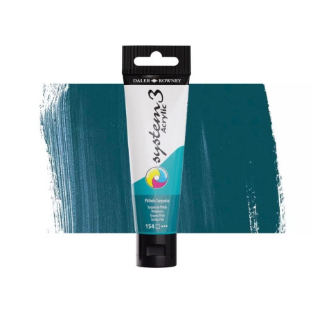 Daler Rowney System 3 Acrylic-59ml (154) Phthalo Turquoise