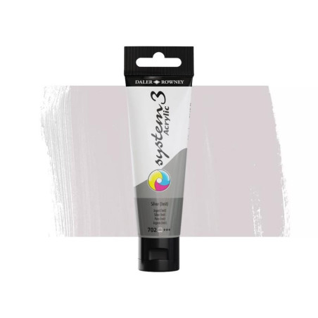 Daler Rowney System 3 Acrylic-59ml (702) Imitation Silver