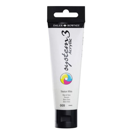 Daler Rowney System 3 Acrylic-150ml (009) Titanium White
