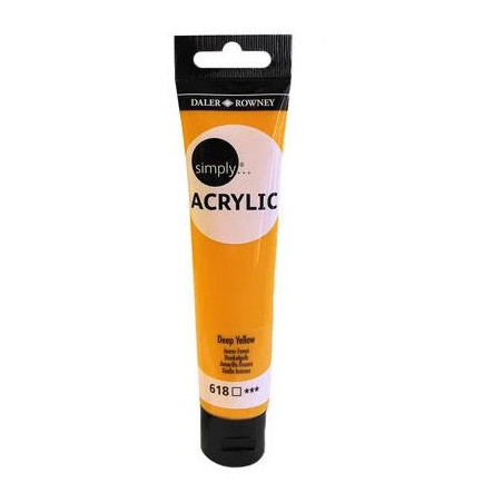 Daler Rowney Simply Acrylic-75ml (618) Deep Yellow