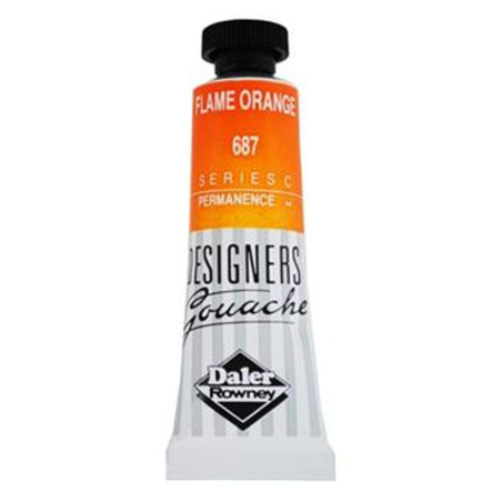 Daler Rowney Designers Gouache 15ml - Flame Orange 687