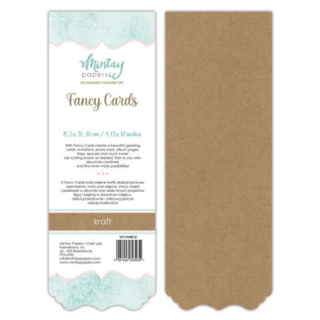 Mintay Fancy Cards -Kraft 01, 10 Sheets, 300gsm