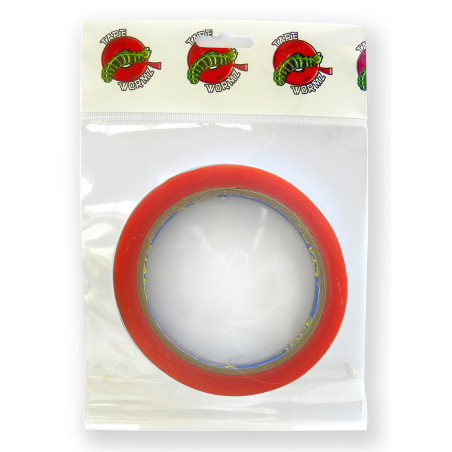 Tape Wormz Red Double Sided High Tack Tape - 6mm x 10m