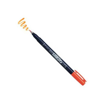 Tombow Fudenosuke Brush Pen Hard Tip -Orange