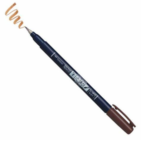 Tombow Fudenosuke Brush Pen Hard Tip - Brown