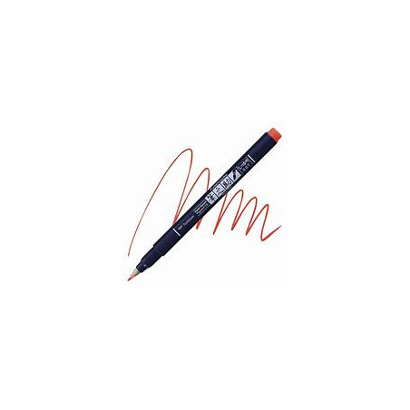 Tombow Fudenosuke Hard Tip Brush Pen Neon - Red
