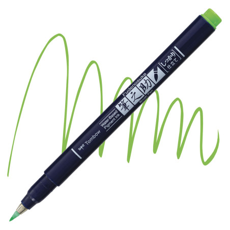 Tombow Fudenosuke Hard Tip Brush Pen Neon - Green
