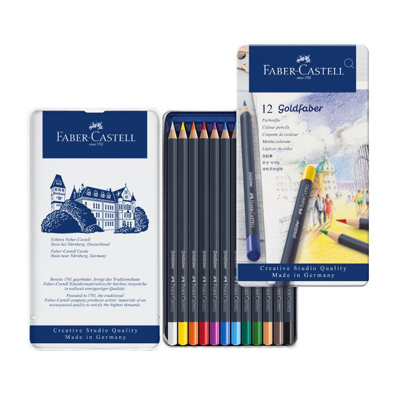 Faber Castell Goldfaber Color Pencils - Tin of 12
