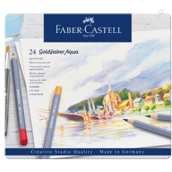 Faber Castell Goldfaber Aqua Watercolor Pencils, Tin of 24