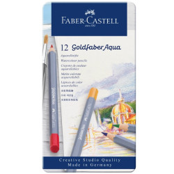 Faber Castell Goldfaber Aqua Watercolor Pencils, Tin of 12