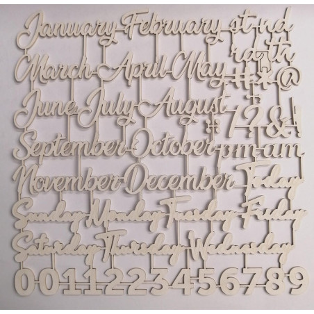 Scrap Collections Chipboard Calendar Year