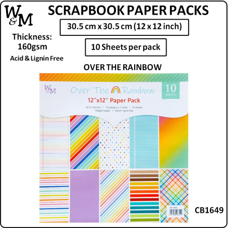 W&M 12x12 Paper Pack - Over the Rainbow
