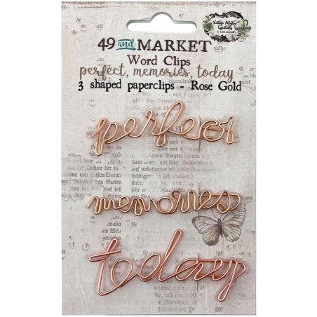 49 And Market Foundations Word Paperclips - Perfect, Memories & Today In Rose Gold