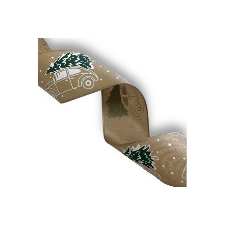 Scrapbook Studio Wired Linen Christmas Beetle Ribbon