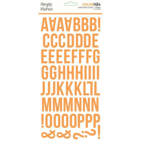 Simple Stories Color Vibe Foam Alphas - Orange