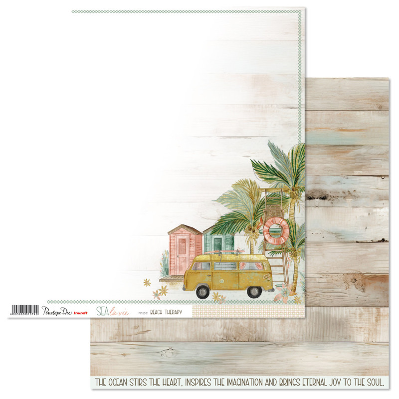 Penelope Dee Sea la Vie 12 x 12 Scrapbook Paper - Beach Therapy
