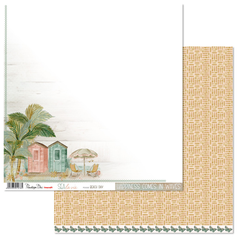Penelope Dee Sea la Vie 12 x 12 Scrapbook Paper - Beach Day