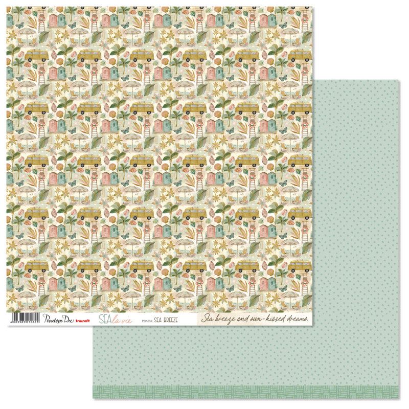 Penelope Dee Sea la Vie 12 x 12 Scrapbook Paper - Sea Breeze
