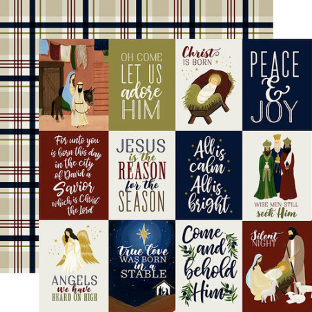 Echo Park Oh Holy Night Paper - 3x4 Journaling Cards
